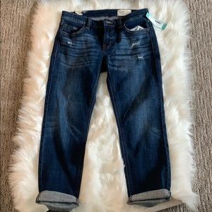 NWT Indigo Cosmic Blue Love Distressed Jeans